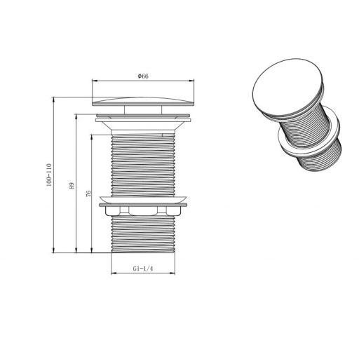 Донный клапан для раковины Aquatek хром AQ6000CR